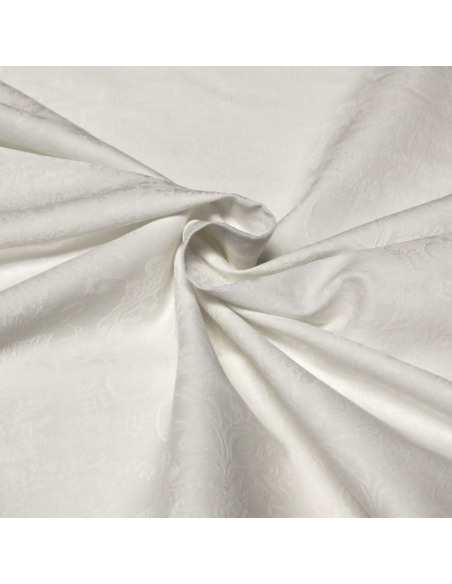 Jacquard 100% coton - Fleuri blanc optique