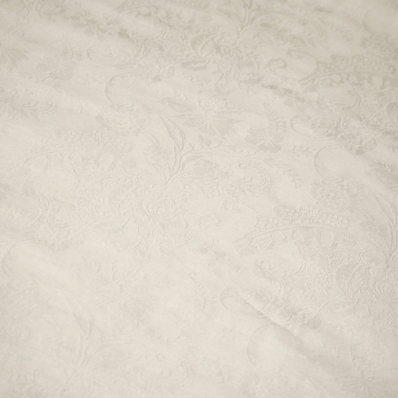 Jacquard 100% coton - Fleuri blanc...