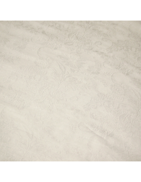 Jacquard 100% coton - Fleuri blanc optique