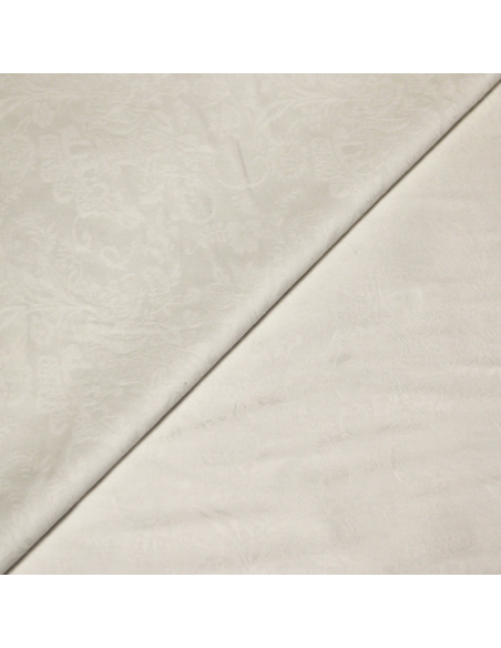 Jacquard 100% coton - Fleuri blanc optique