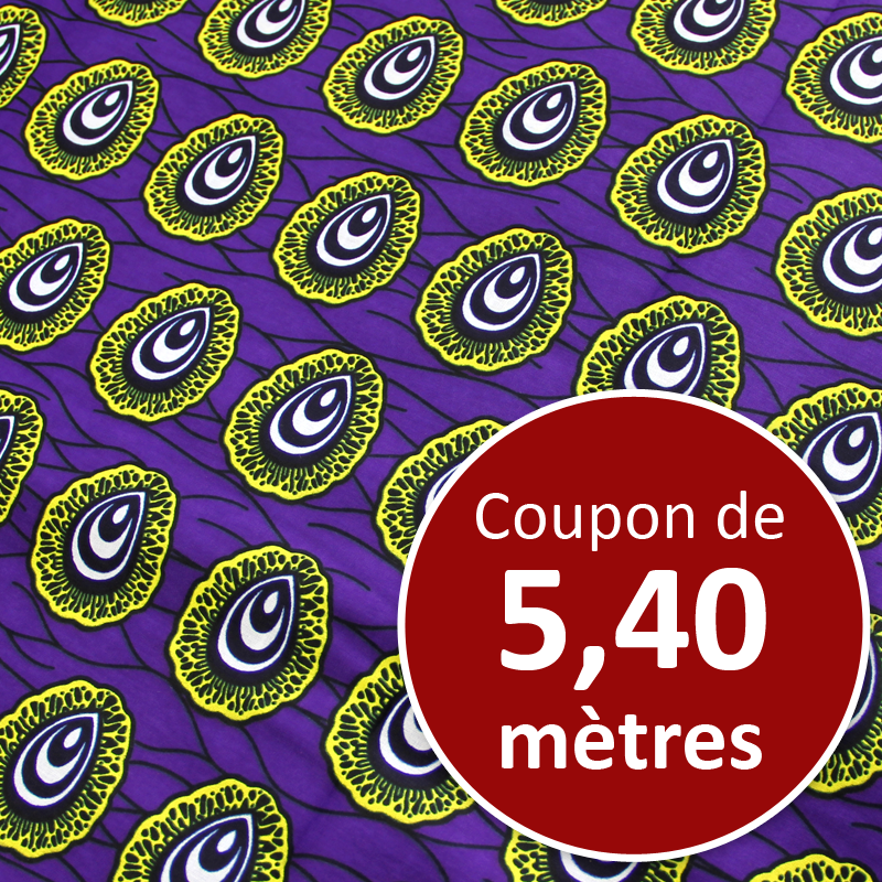 Tissu Africain WAX - Amulette (coupon de 5,40 mètres)