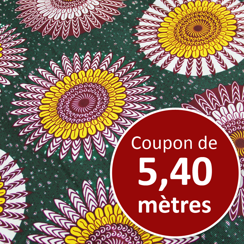Tissu Africain WAX - Fleurs Incas (coupon de 5,40 mètres)
