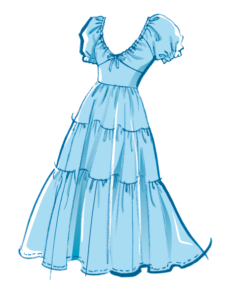 Patron McCall's 8575.K5 (36-44) - Robe taille empire froncée et manches courtes