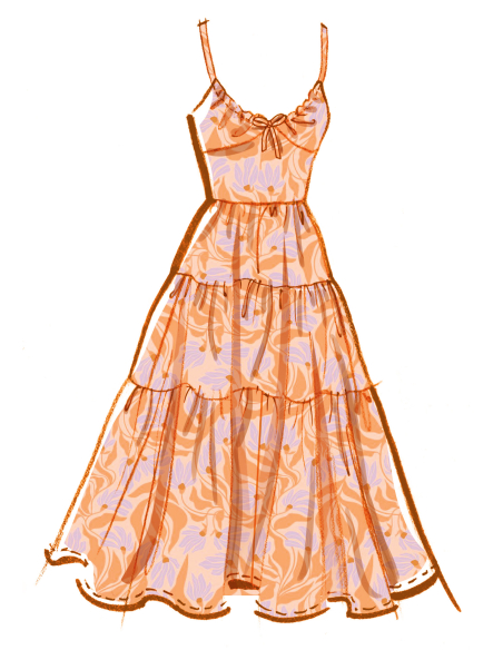 Patron McCall's 8575.K5 (36-44) - Robe taille empire froncée et manches courtes