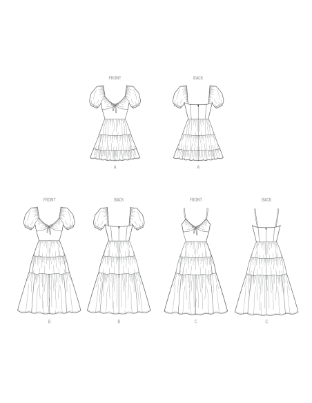 Patron McCall's 8575.Y5 (46-54) - Robe taille empire froncée et manches courtes