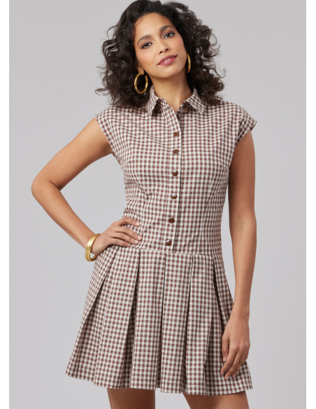 Patron McCall's 8576.H5 (34-42) - Robe taille basse à plis box & manches variées