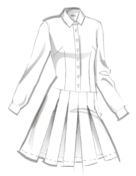 Patron McCall's 8576.U5 (44-52) - Robe taille basse à plis box & manches variées