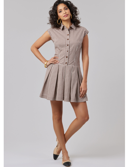 Patron McCall's 8576.U5 (44-52) - Robe taille basse à plis box & manches variées