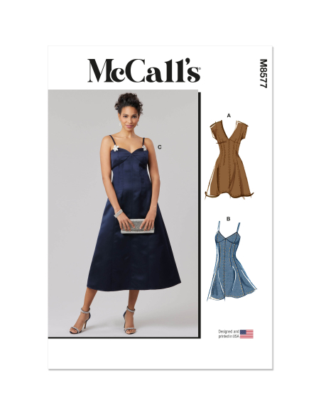 Patron McCall's 8577.K5 (36-44) - Robe ajustée à manches variées et encolure v