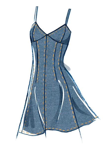 Patron McCall's 8577.Y5 (46-54) - Robe ajustée à manches variées et encolure v