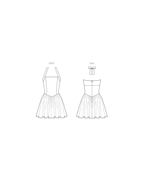 Patron McCall's 8578.D5 (32-40) - Robe mini halter tie & jupe froncée
