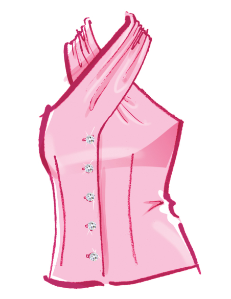 Patron McCall's 8579.K5 (36-44) - Top halter noué devant boutonné chic