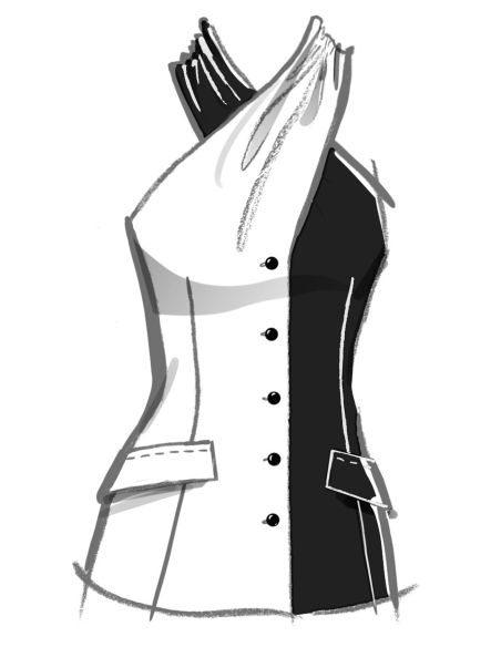 Patron McCall's 8579.K5 (36-44) - Top halter noué devant boutonné chic