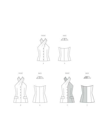 Patron McCall's 8579.Y5 (46-54) - Top halter noué devant boutonné chic