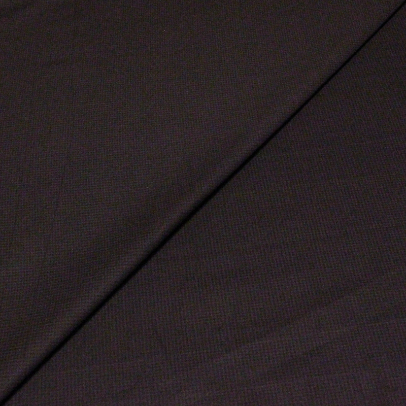 Satin mat coton & élasthanne - Pied-de-puce noir fond pourpre