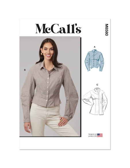 Patron McCall's 8580.H5 (34-42) - Chemise ajustée à col classique
