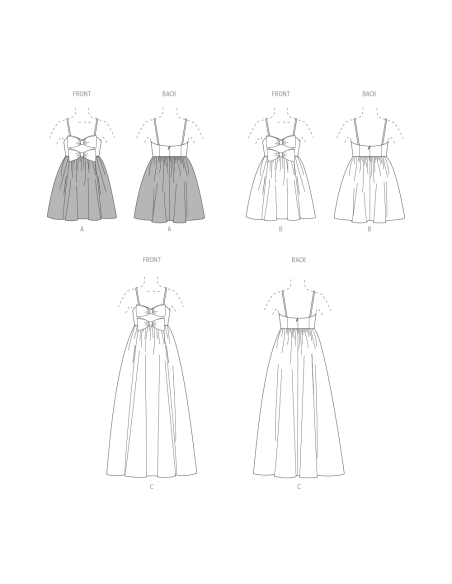 Patron McCall's 8581.M1 (38-46) - Robe taille empire sweetheart à bretelles