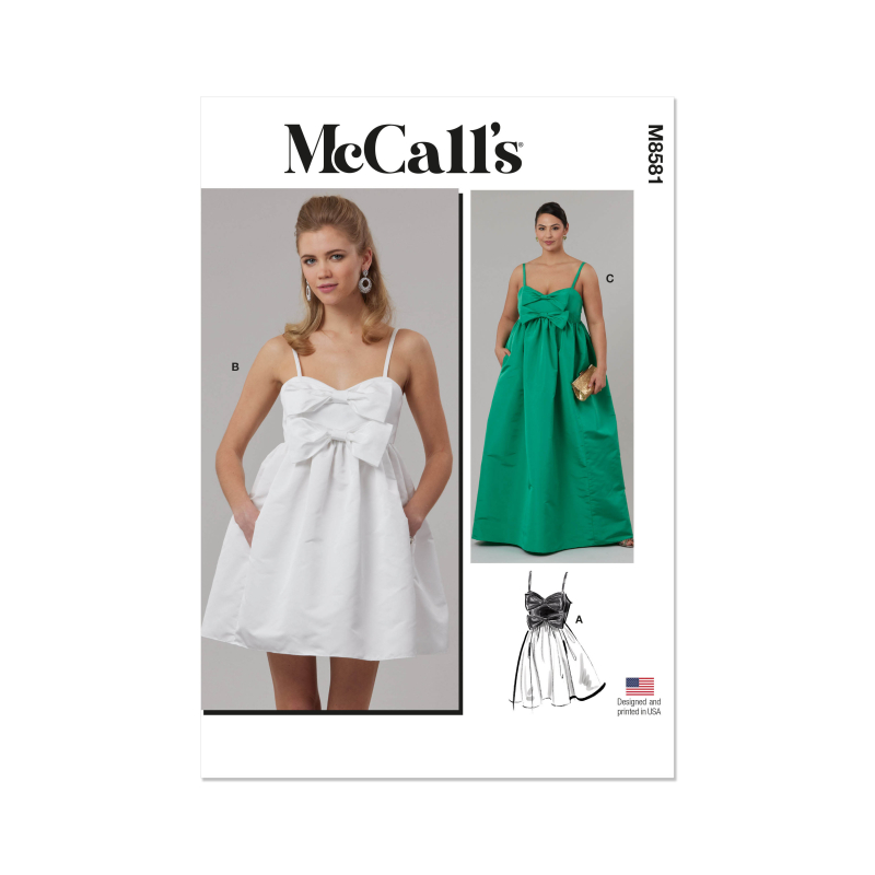 Patron McCall's 8581.W2 (48-56) - Robe taille empire sweetheart à bretelles