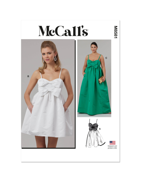 Patron McCall's 8581.W2 (48-56) - Robe taille empire sweetheart à bretelles