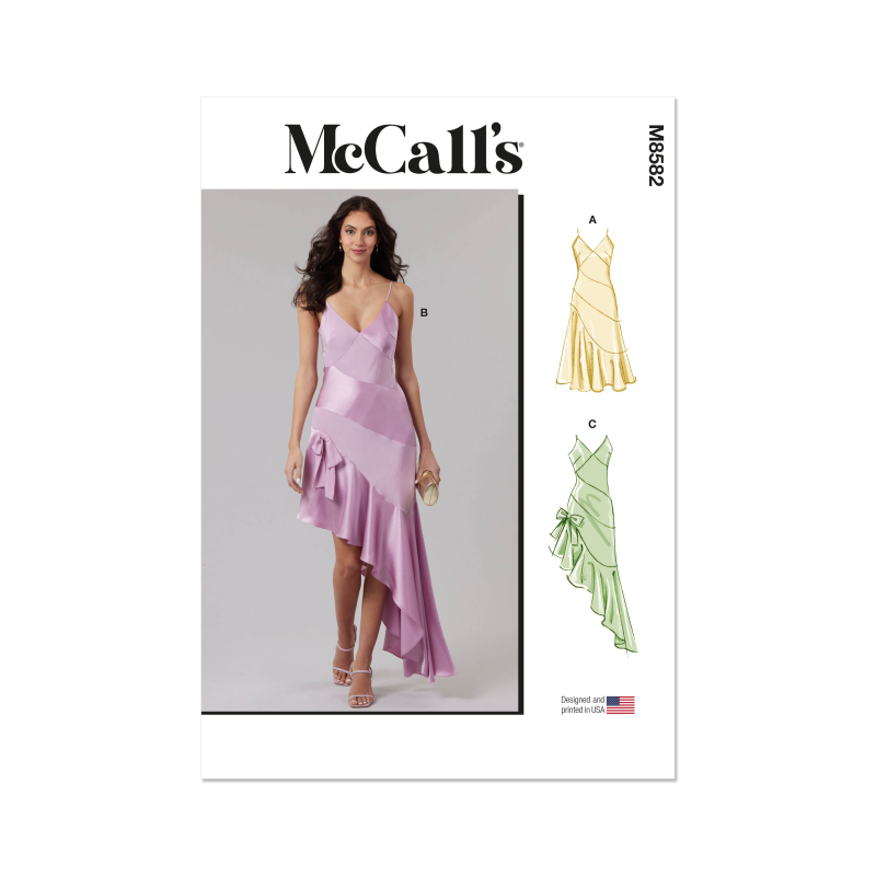 Patron McCall's 8582.K5 (36-44) - Robe ajustée à bretelles spaghetti et jupe biais