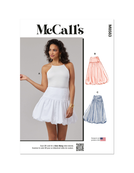 Patron McCall's 8583.H5 (34-42) - Jupe évasée à ourlet bulle en deux longueurs