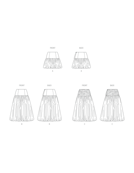 Patron McCall's 8583.H5 (34-42) - Jupe évasée à ourlet bulle en deux longueurs