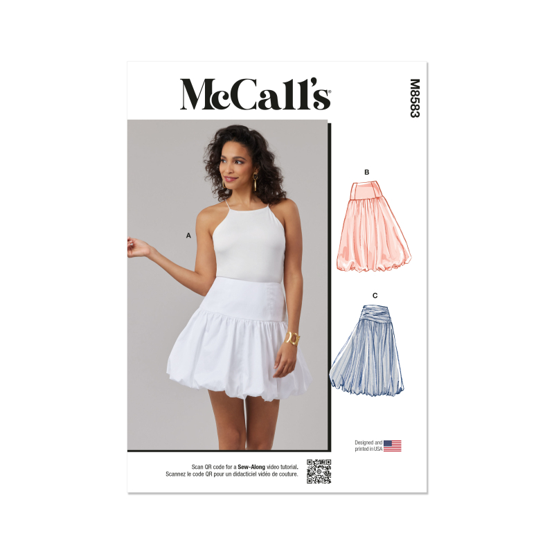 Patron McCall's 8583.U5 (44-52) - Jupe évasée à ourlet bulle en deux longueurs