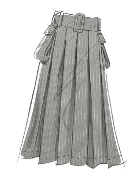 Patron McCall's 8584.U5 (44-52) - Jupe plissée deux longueurs avec ceinture