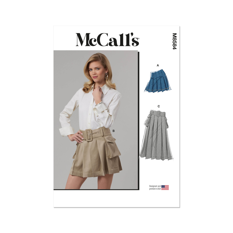 Patron McCall's 8584.U5 (44-52) - Jupe plissée deux longueurs avec ceinture