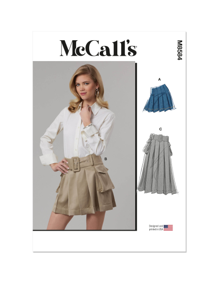Patron McCall's 8584.U5 (44-52) - Jupe plissée deux longueurs avec ceinture