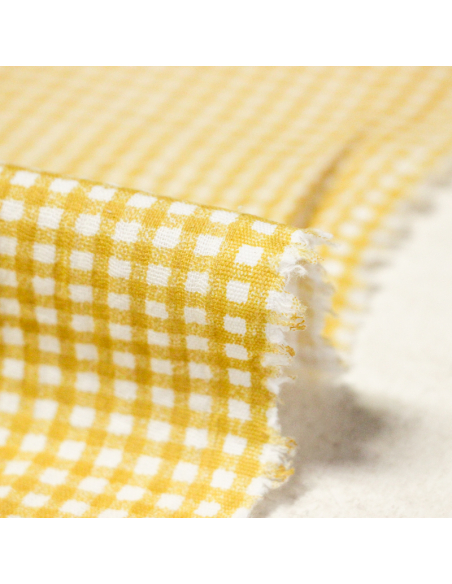Double gaze 100% coton - Zéphyr moutarde