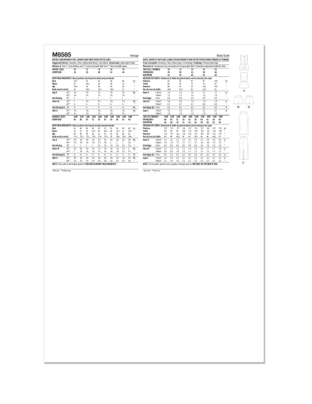 Patron McCall's 8585.W2 (48-56) - Ensemble top et pantalon