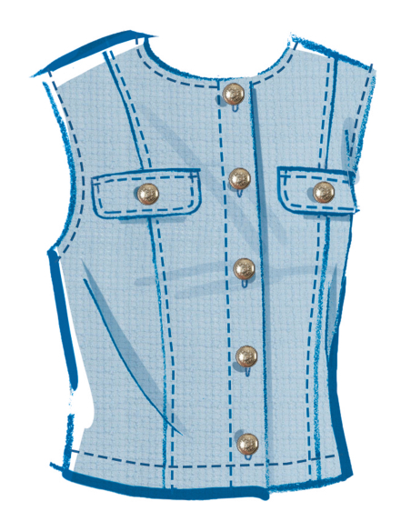 Patron McCall's 8586.Y5 (46-54) - Ensemble top structuré et jupe trapèze