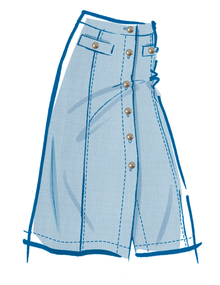 Patron McCall's 8586.Y5 (46-54) - Ensemble top structuré et jupe trapèze