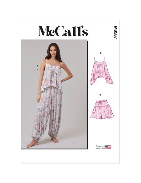 Patron McCall's 8587.A (34-52) - Ensemble top court, shorts et pantalon ballon