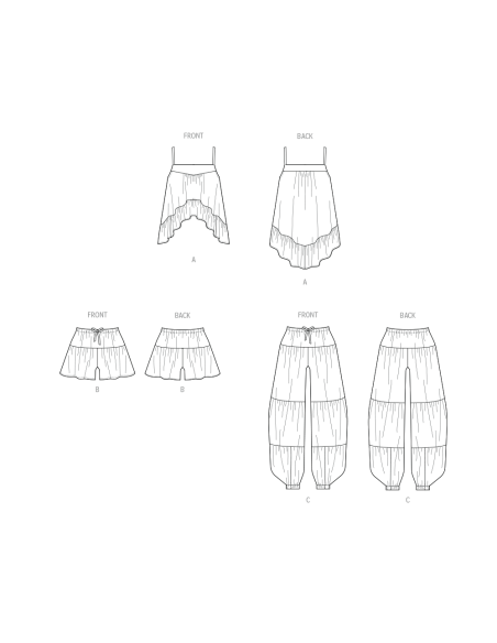 Patron McCall's 8587.A (34-52) - Ensemble top court, shorts et pantalon ballon