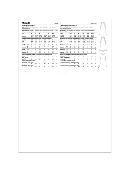 Patron McCall's 8588.A (34-52) - Pantalon unisexe à coupe fluide deux longueurs