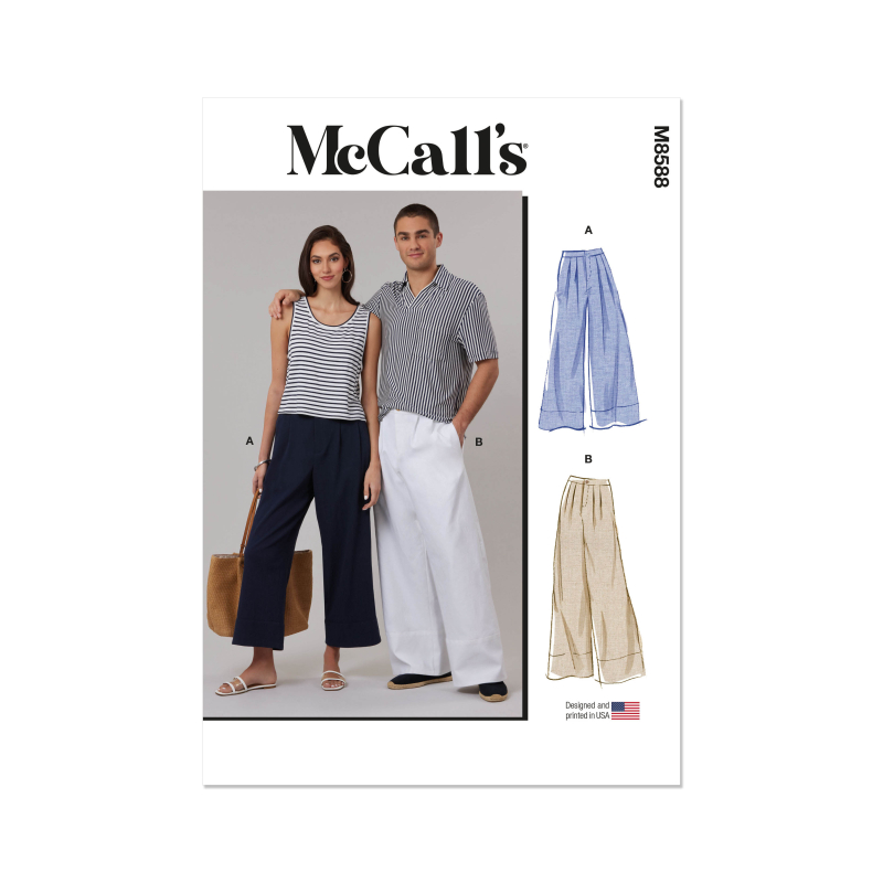 Patron McCall's 8588.A (34-52) - Pantalon unisexe à coupe fluide deux longueurs
