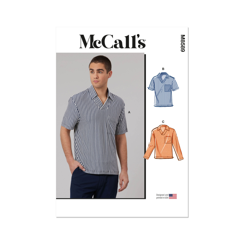 Patron McCall's 8589.A (36-58) - Top homme manches variées