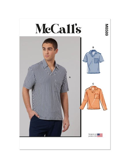 Patron McCall's 8589.A (36-58) - Top homme manches variées