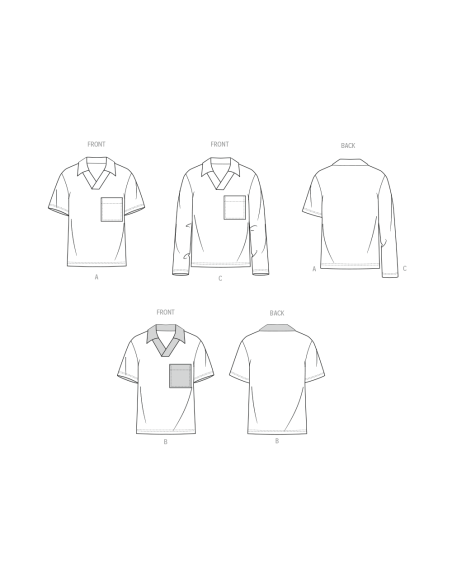 Patron McCall's 8589.A (36-58) - Top homme manches variées