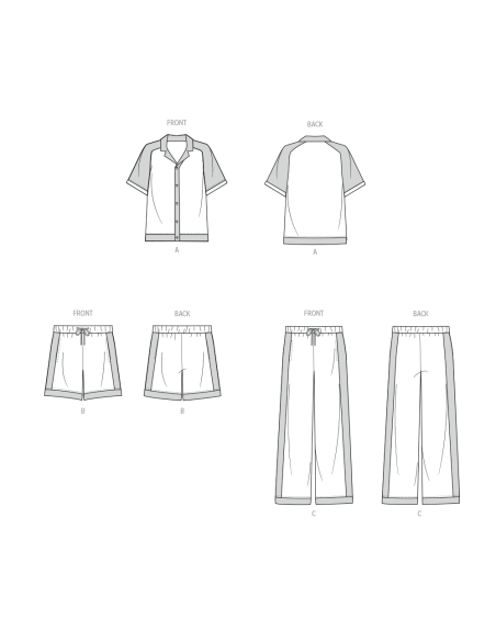 Patron McCall's 8590.A (36-54) - Top homme, short et pantalon