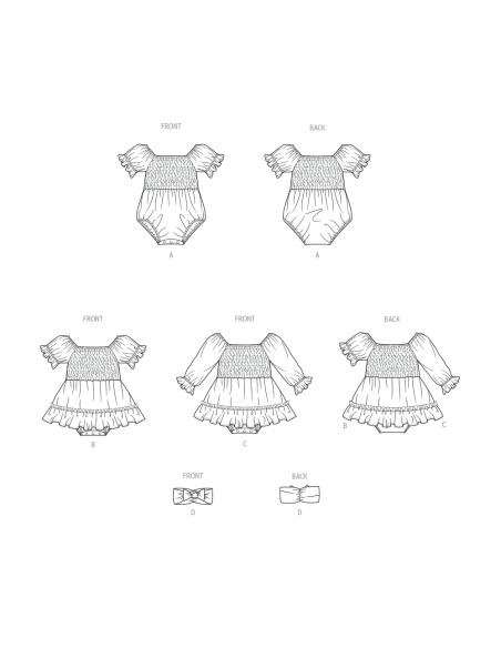 Patron McCall's 8591.A (1-18) - Barboteuse bébé et robes