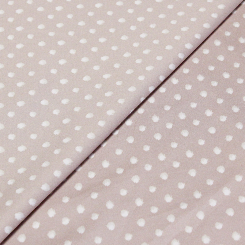 Satin coton & élasthanne - Pois tacheté fond rose