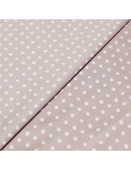 Satin coton & élasthanne - Pois tacheté fond rose