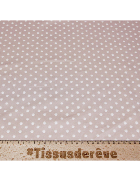Satin coton & élasthanne - Pois tacheté fond rose