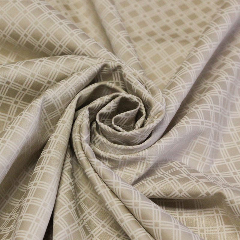 Satin coton & élasthanne - Carreaux...