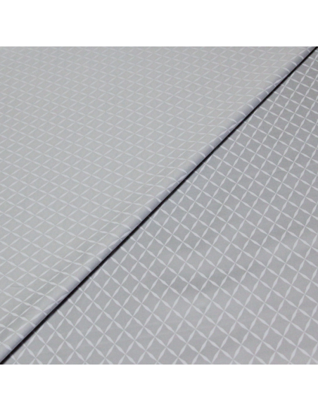 Satin coton & élasthanne - Losange fond gris