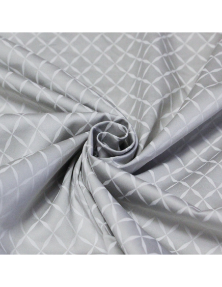 Satin coton & élasthanne - Losange fond gris