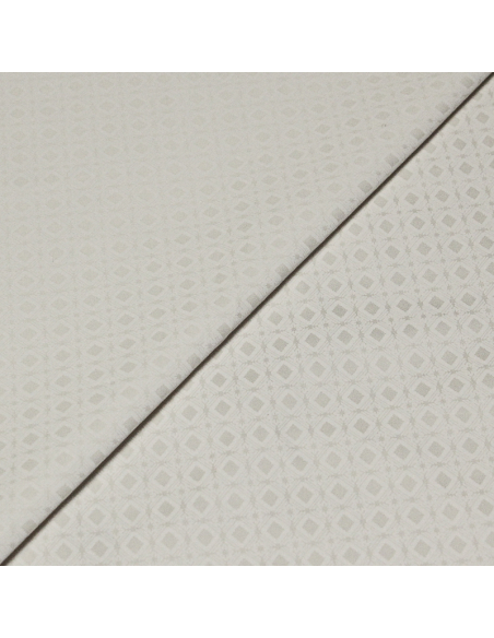 Satin coton & élasthanne - Losanges quadrillé fond blanc cassé